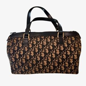 Vintage Christian Dior Oblique Boston Bag, 1970s